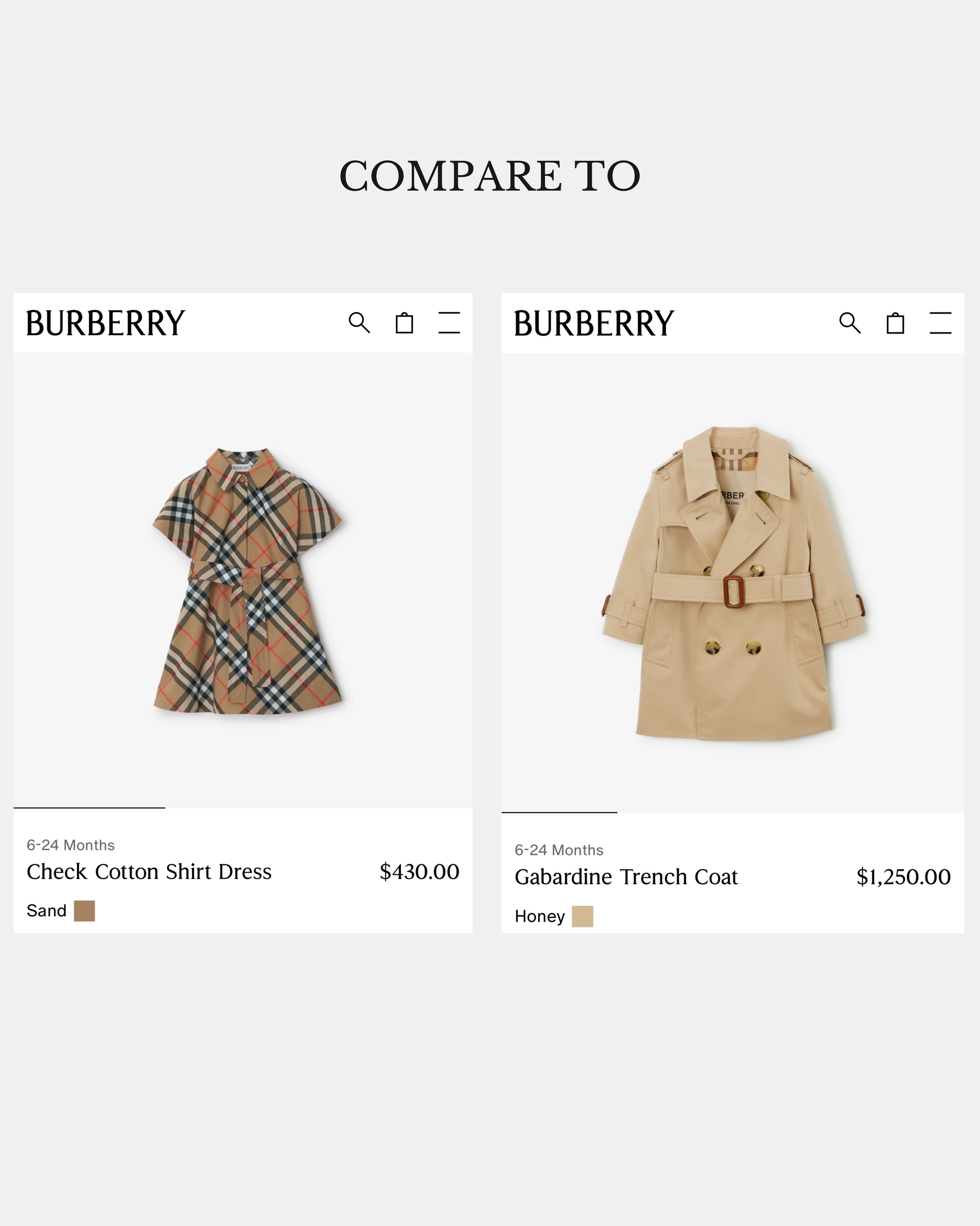 Burberry Mini Trench Dress - 18 Months