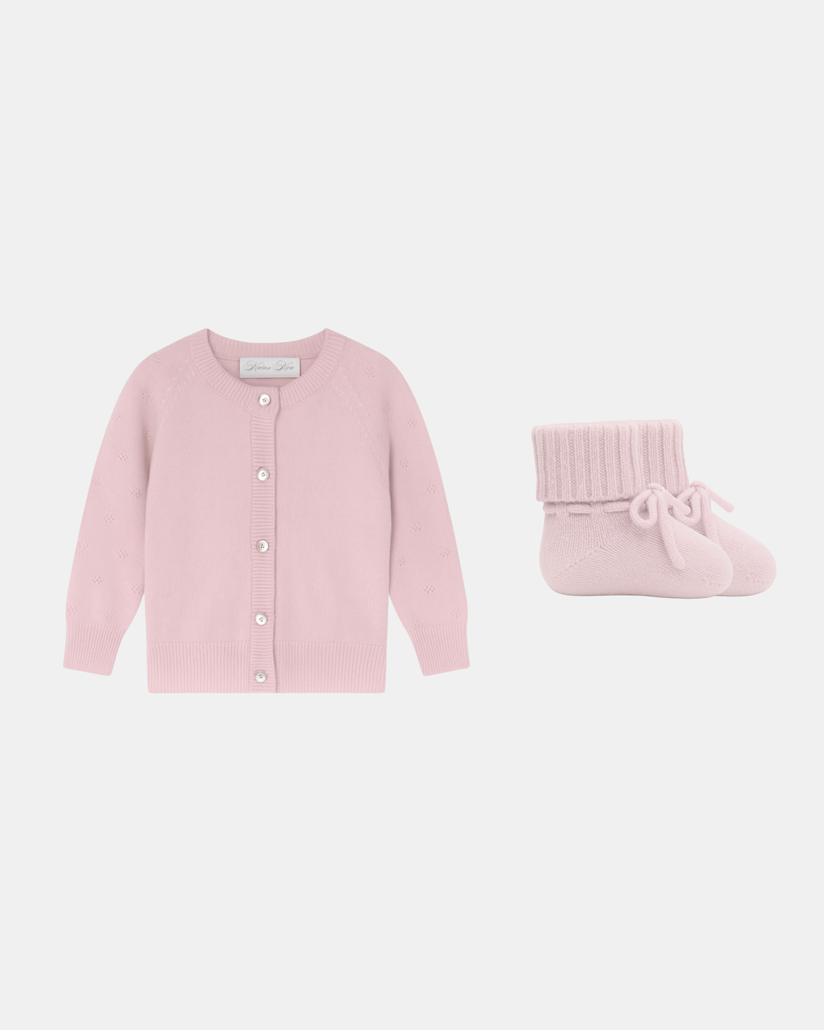 Cardigan and Bootie Set - Ballerina Pink