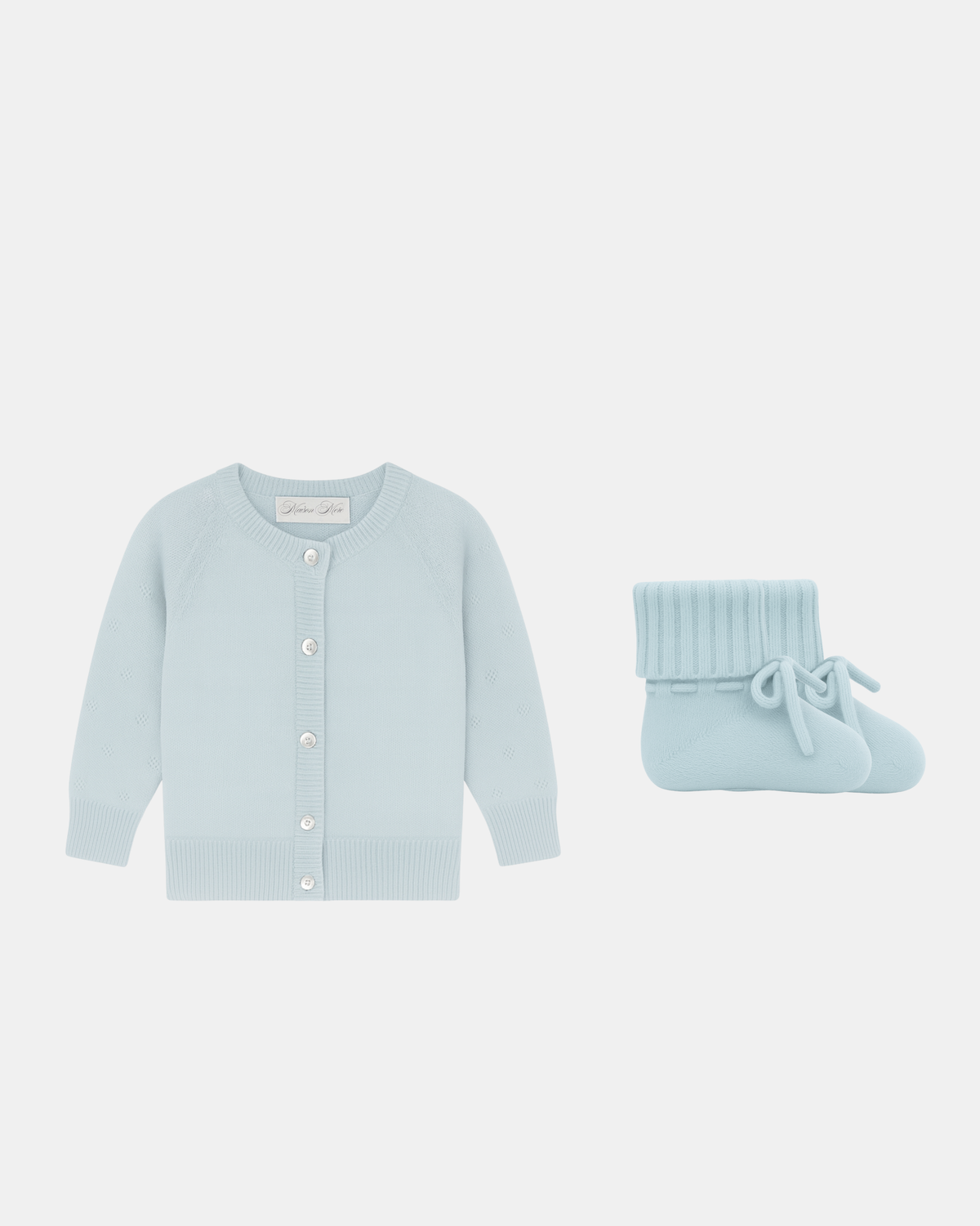 Cardigan and Bootie Set - Baby Blue