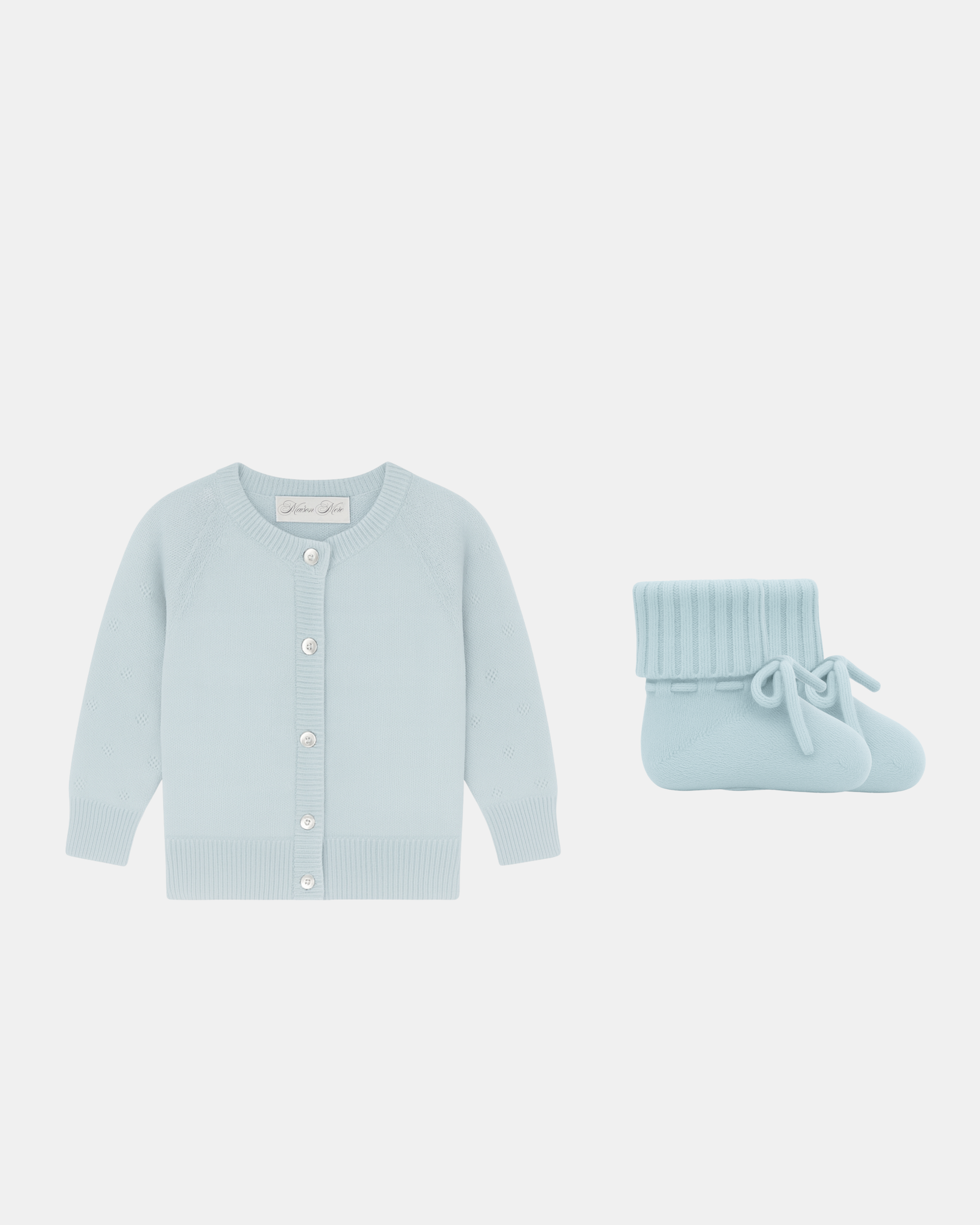 Cardigan and Bootie Set - Baby Blue