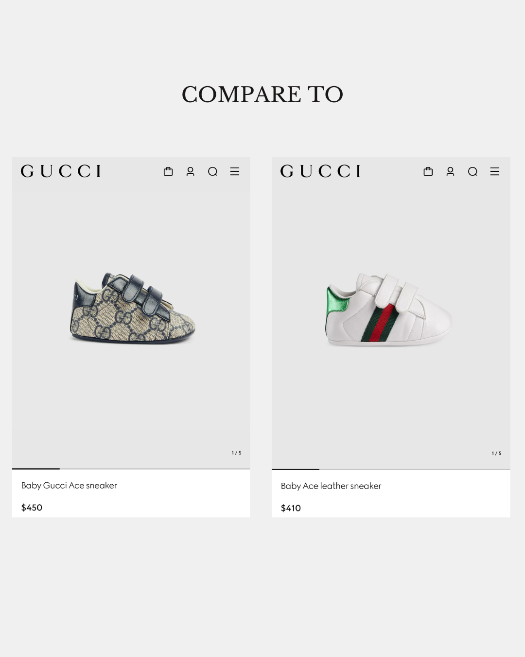 Gucci Baby Loafers - 3 Months