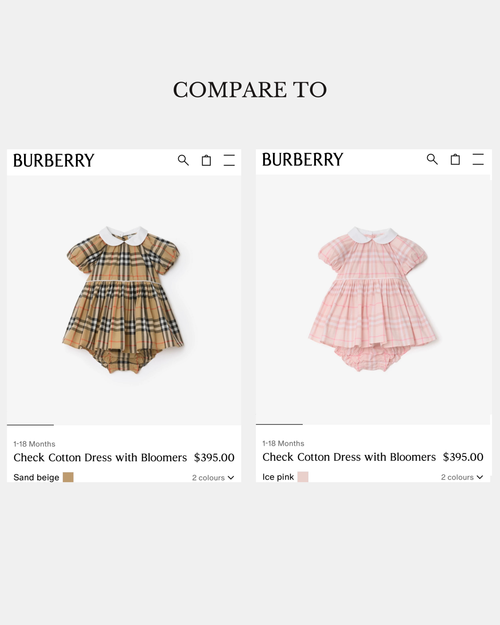Burberry Carla Dress & Bloomer Set - 3 Months